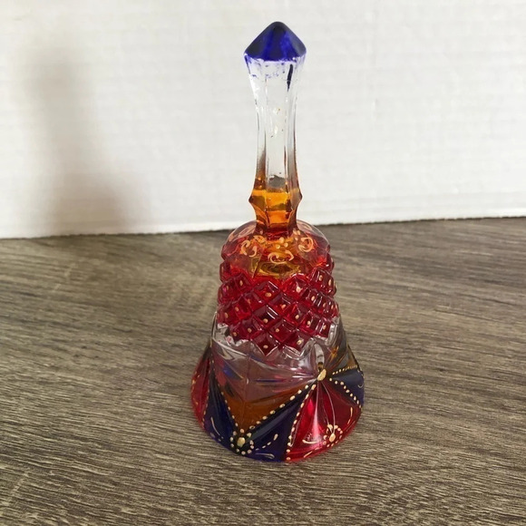 Vintage  Hand Painted Glass Bell - Picture 3 of 10